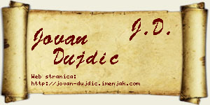 Jovan Dujdić vizit kartica